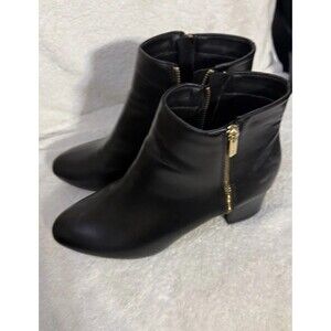 Illude Black Leather Ankle Boots Size 11